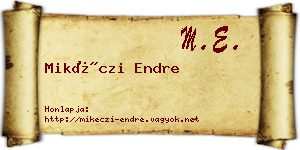 Mikéczi Endre névjegykártya